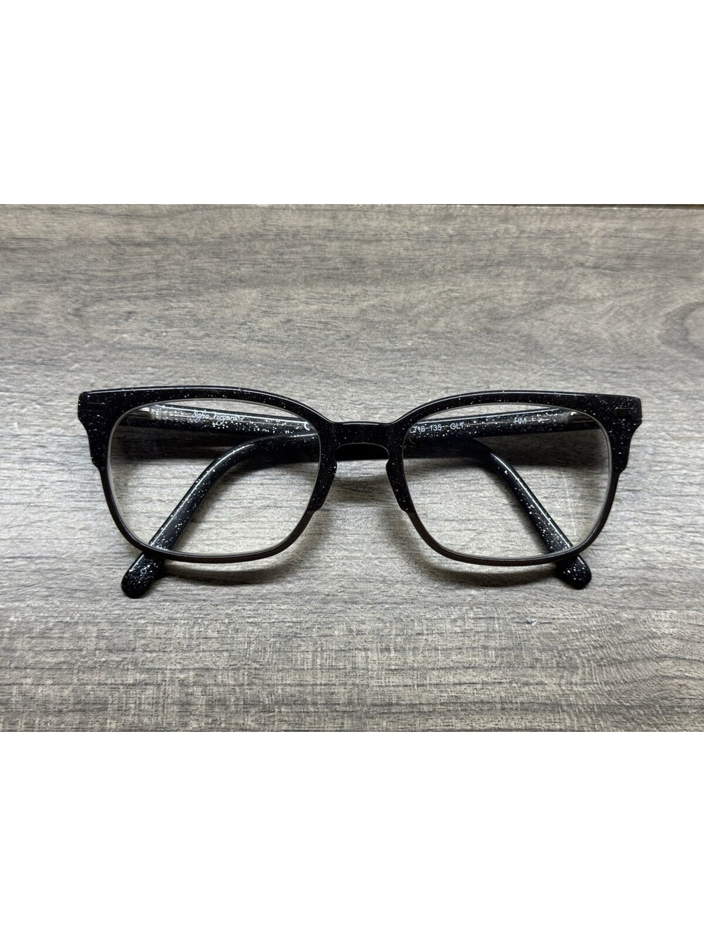 Sofia Vergara Carmela Eyeglasses Black Glitter Cat Eye RARE Frames 51-18-135